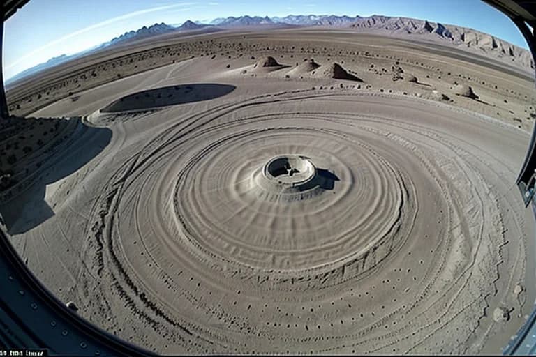 上空から撮影された浮遊する砂塵領域