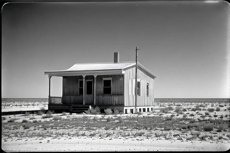 Distant view of an old building on the Nullarbor Plain