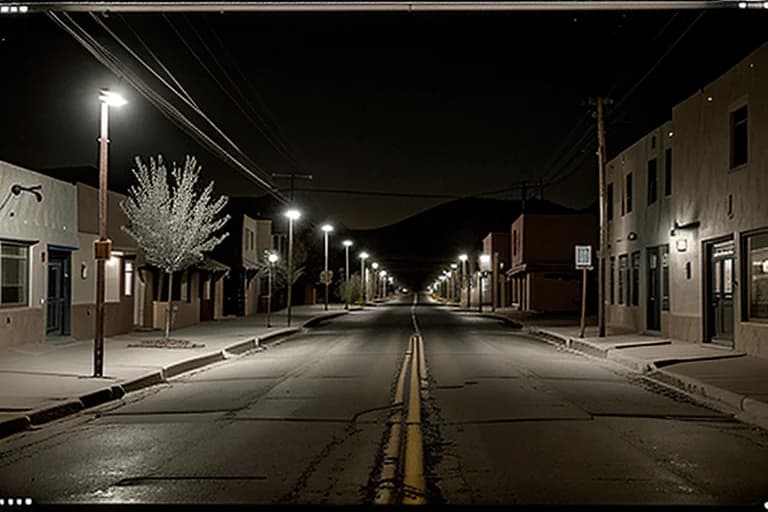 Taos town at night. No anomalies observed.