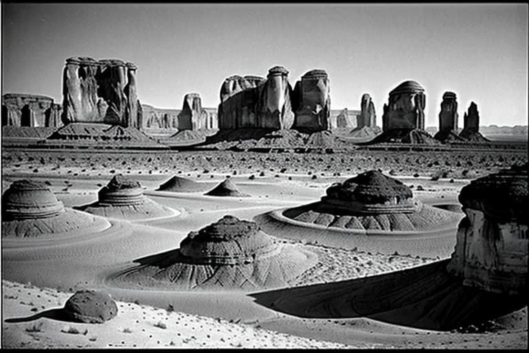 View within the anomalous zone. Distant rock formations appear distorted.