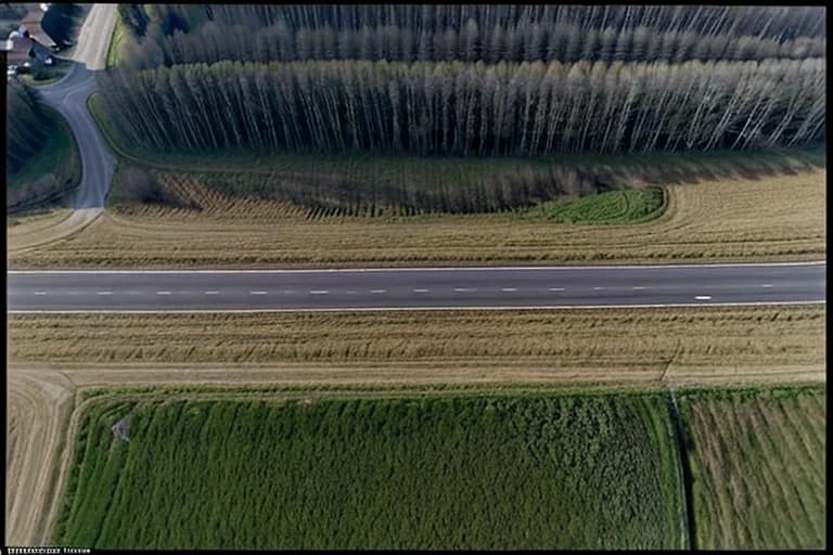 Subtle road displacement detected from historical satellite imagery.