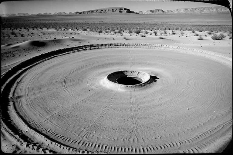 Altered sand traces discovered in the Nazca Desert. A subtle depression at the center.