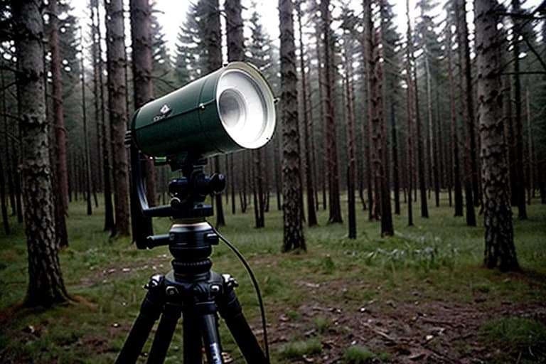 High-sensitivity parabolic microphone used in nocturnal investigation. No sound source recorded.