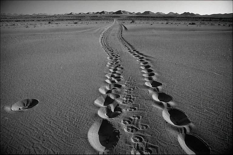 Traces of abruptly ending footprints.