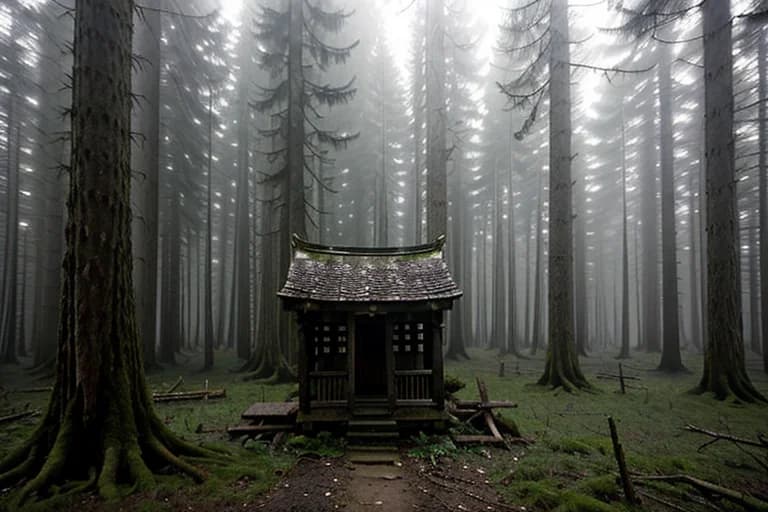 Ancient shrine in the depths of the forest