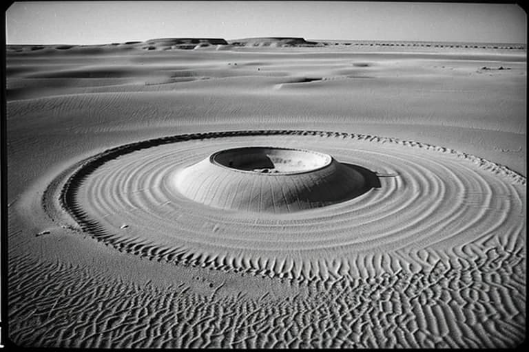 Discolored sand at the site of thermal anomaly. Drone aerial view.