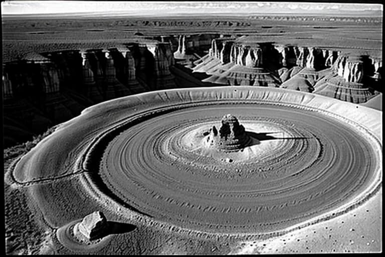 Aerial image of specific rock formation in Carnarvon Range