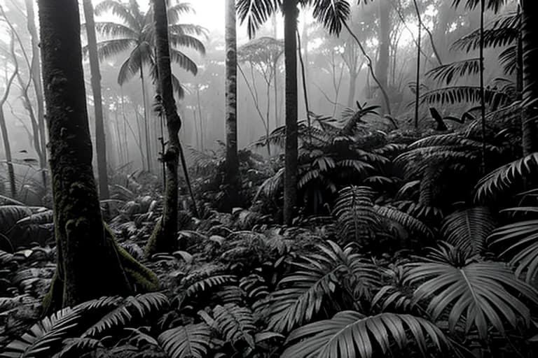 Unnaturally pushed down and discolored forest vegetation.