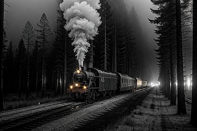 Surveillance footage of phantom train recorded at night