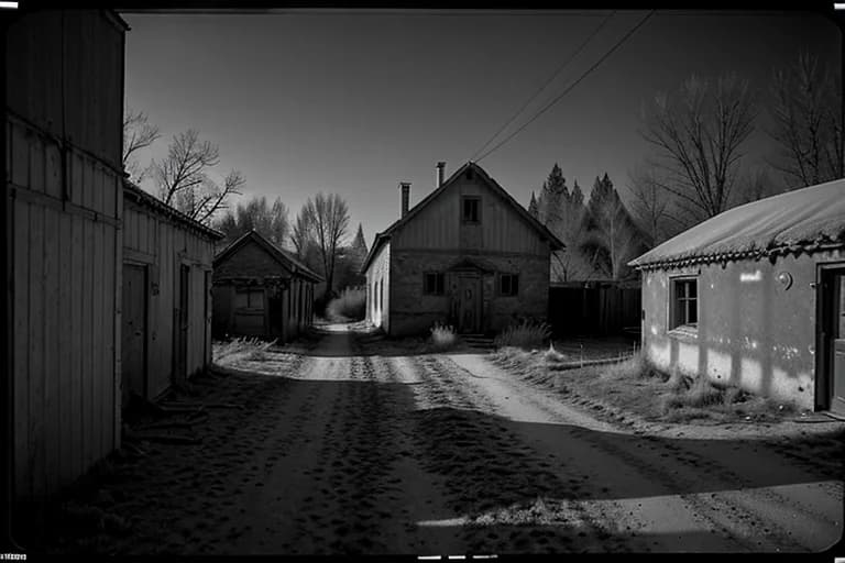Infrared camera footage from abandoned village at night, detecting unknown heat source.