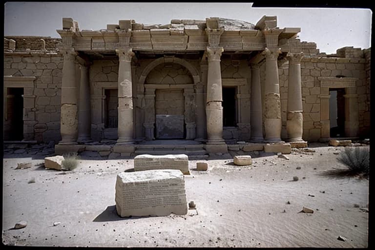 Ancient stelae remaining at the ruins