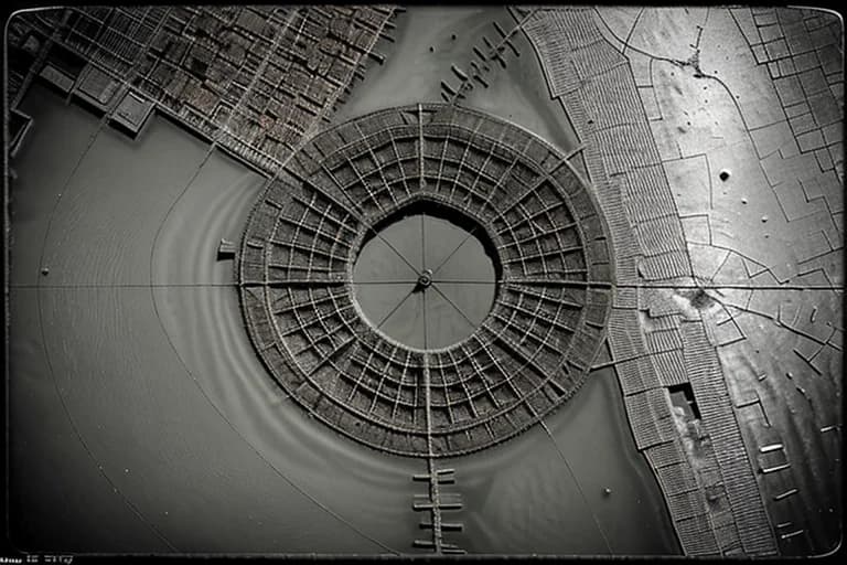 Ancient map with peculiar symbols.