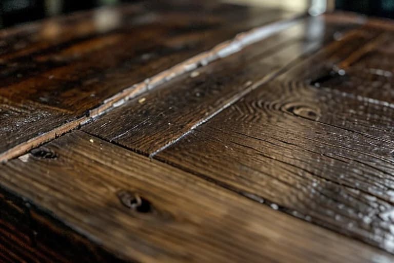 Minute cracks observed on the roadhouse's wooden counter