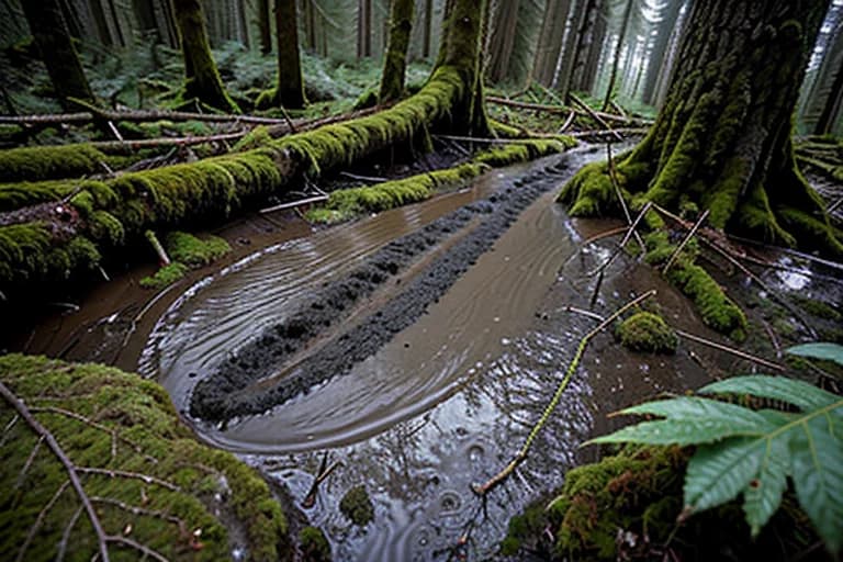 Unusual, elongated footprint depression discovered at the investigation site.
