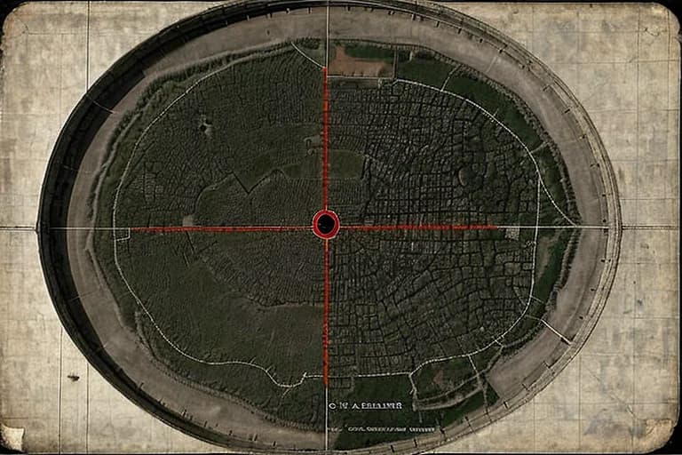 Old map indicating incident locations and investigation documents.